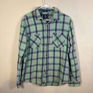 LRG Lifted Research Group Mens Wovens Plaid Button Shirt Preppy Flannel